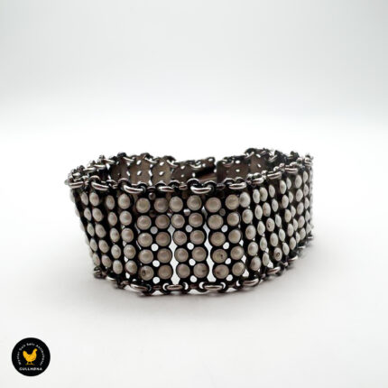 Vakkert armbånd i sølv med hvit emalje - Einar Modahl