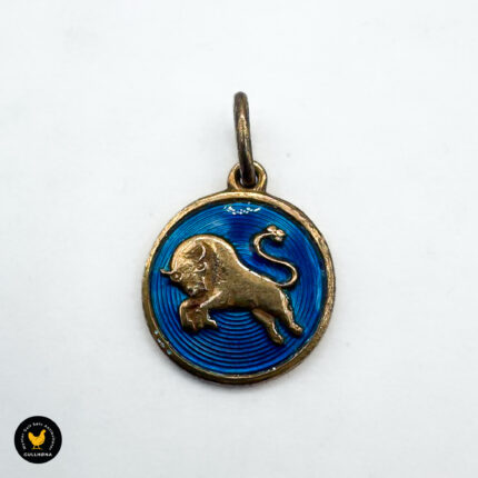 Anheng i forgylt sølv med emalje, Stjernetegn Tyren- D-A