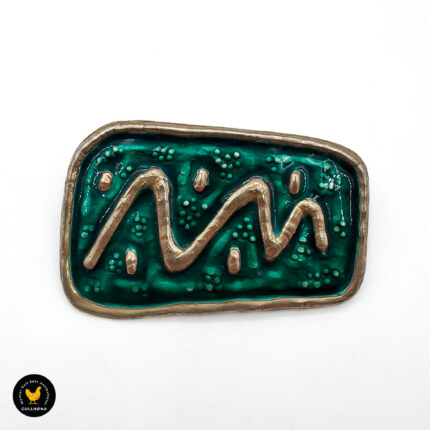 Brosje i forgylt sølv med emalje - Balle