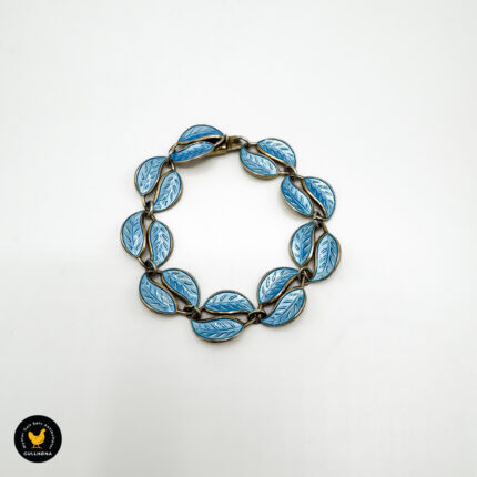 Armbånd i forgylt sølv med lyseblå emalje - David Andersen