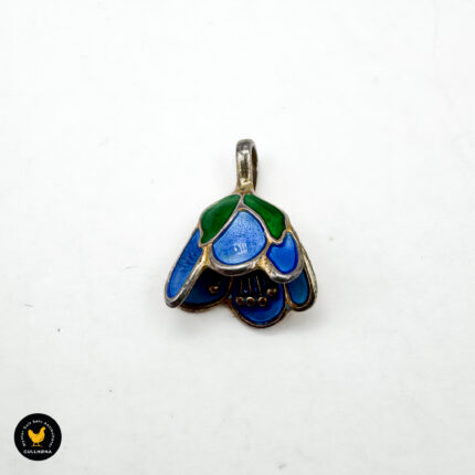 Brosje i forgylt sølv med flerfarget emalje - Flora Serien - David Andersen