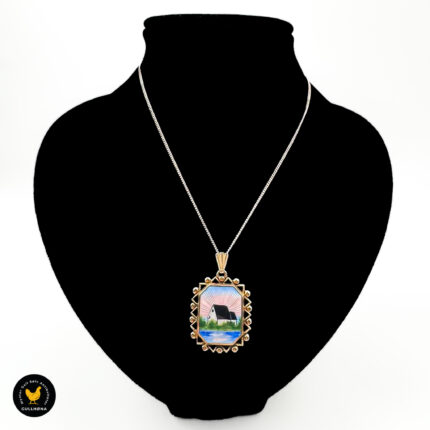 Anheng i forgylt sølv med emalje - Nordlie