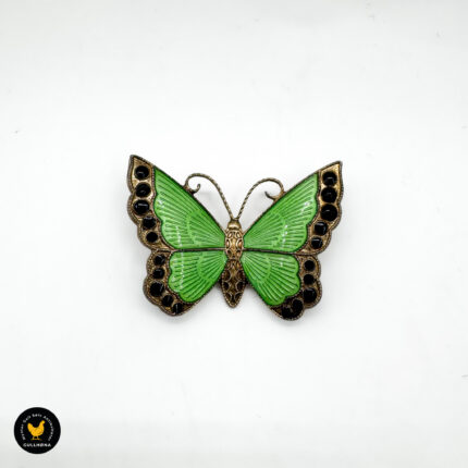 Brosje i forgylt sølv med emalje - Sommerfugl - Arne Nordlie