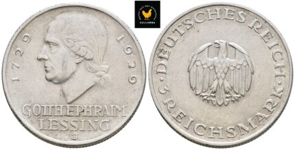 1929-J Tyskland 3 Reichsmark "Lessing", 01
