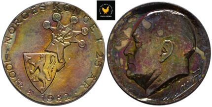 1982 Norge 100 Kroner - Norges konge i 25 år