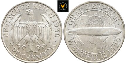 1930-E Tyskland 3 Reichsmark ''Graf Zeppelin'', UNC