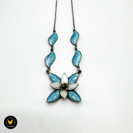 Aksel Holmsen sølv kjede med emalje