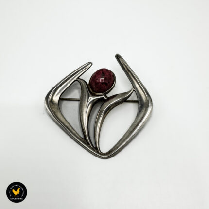 Brosje i sølv med thulitt - David Andersen