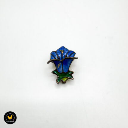 Brosje i forgylt sølv med flerfarget emalje - Flora - David Andersen