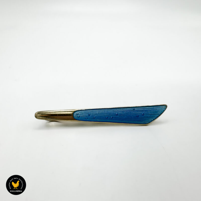 Slipsnål forgylt sølv med blå emalje
