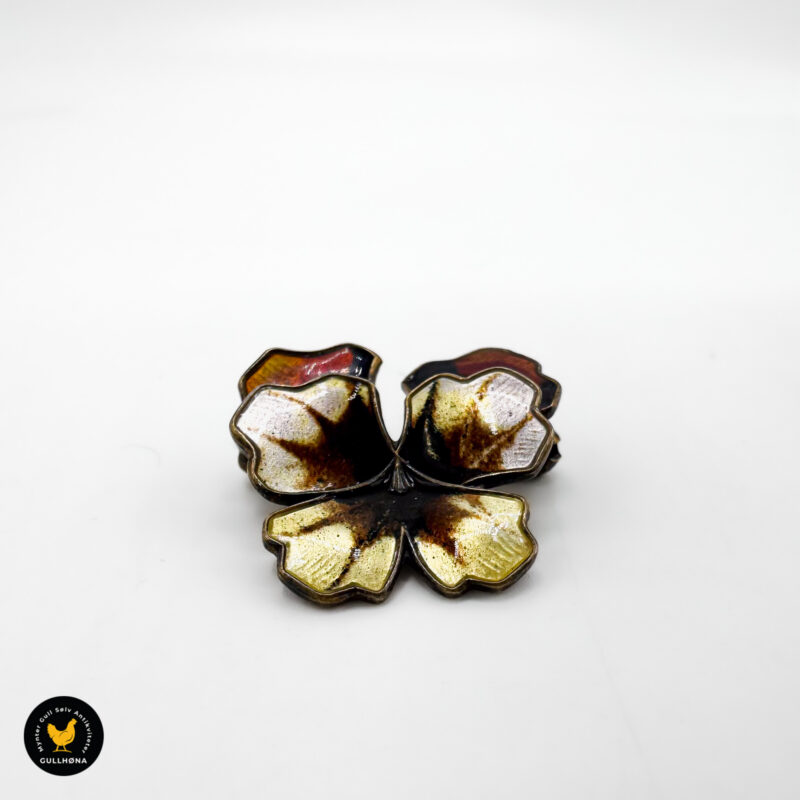 Stemorsblomst David Andersen Kikki Kval liten flerfarget emalje brosje