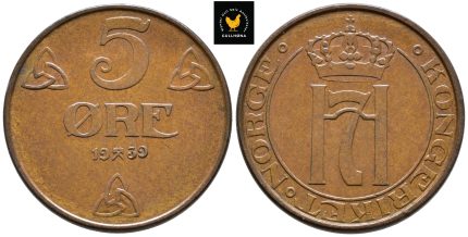 1939 Norge 5 Øre, 0/01