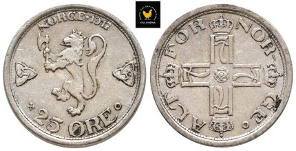 1917 Norge 25 Øre, 1+
