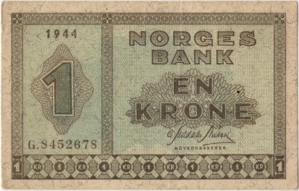 1944 Norge 1 Kroner G.8452678, 1+