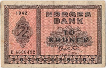 1942 Norge 2 Kroner, B.4638492, 01