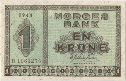 1944 Norge 1 Kroner H.1063275, 0/01