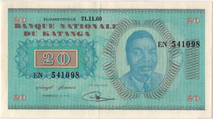 1960 Katanga 20 Francs, 01
