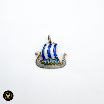 Sølv vikingskip anheng 2