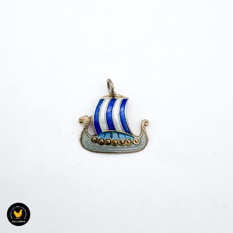 Sølv vikingskip anheng 2