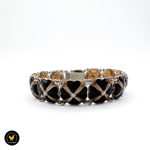 Design Svart emalje forgylt sølv armbånd 1