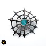 Uni David Andersen spider web brosje amazonitt sølv 2