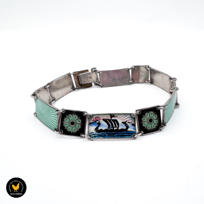 David Andersen emalje armbånd motiver forgylt sølv 925 1