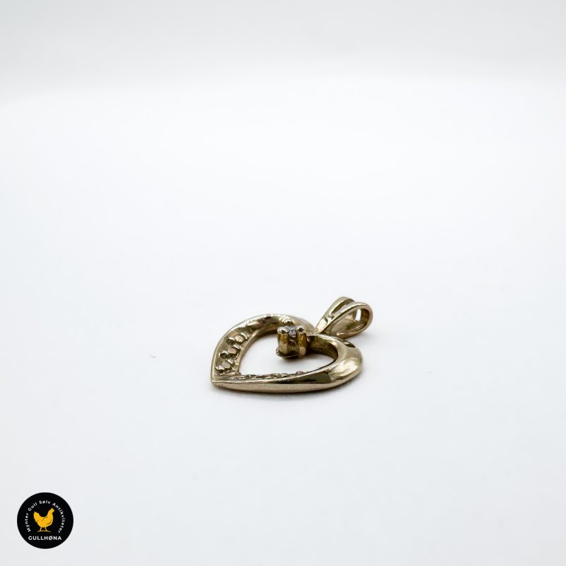 Gull smykke anheng 585 14 karat hjerte 1