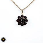 Gull smykke anheng granat rubin 14 karat 585 1