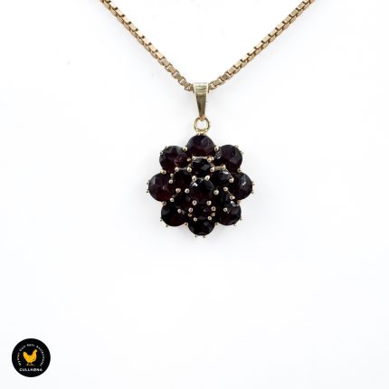 Gull smykke anheng granat rubin 14 karat 585 1