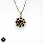 Gull smykke anheng granat rubin 14 karat 585 1