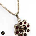 Gull smykke anheng granat rubin 14 karat 585 1