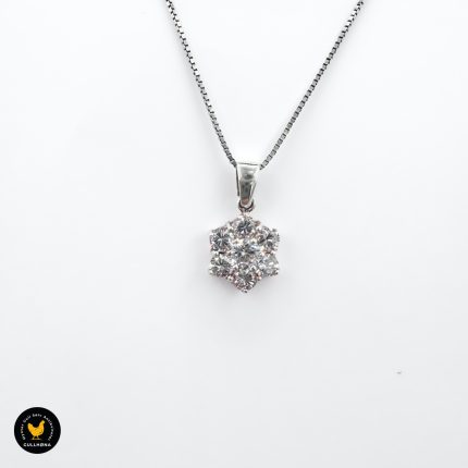 Sølv smykke anheng diamant 1