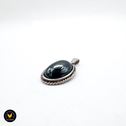 Svart onyx sølv anheng smykke 2