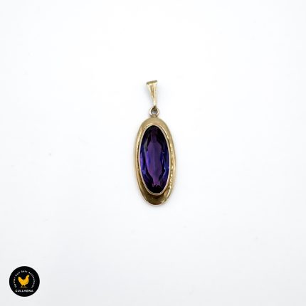 585 14 karat gull anheng ametyst smykke vintage 1