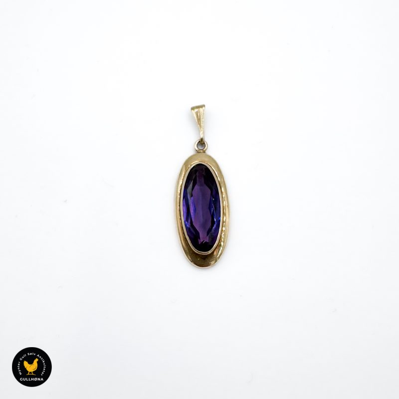 585 14 karat gull anheng ametyst smykke vintage 1