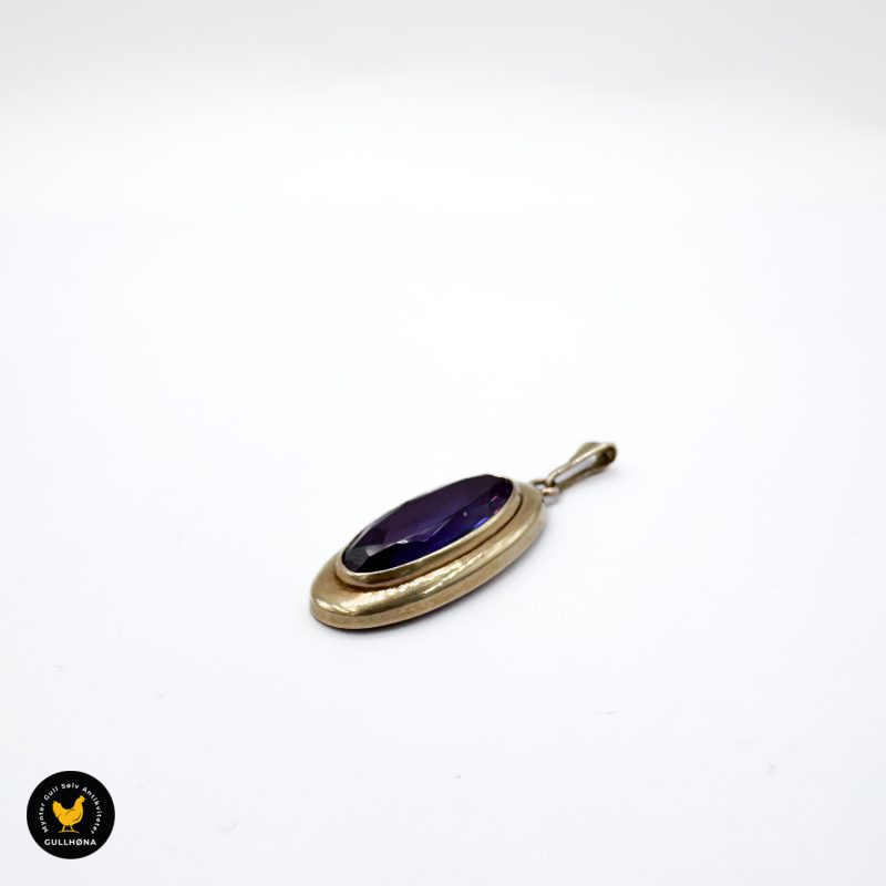 585 14 karat gull anheng ametyst smykke vintage 1