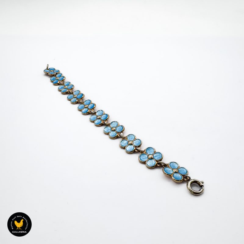 David Andersen Kikki Kval blåklokke vintage smykke armbånd emalje flora 2