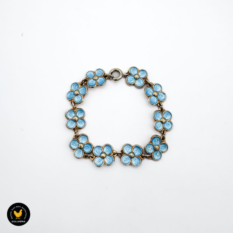 David Andersen Kikki Kval blåklokke vintage smykke armbånd emalje flora 2