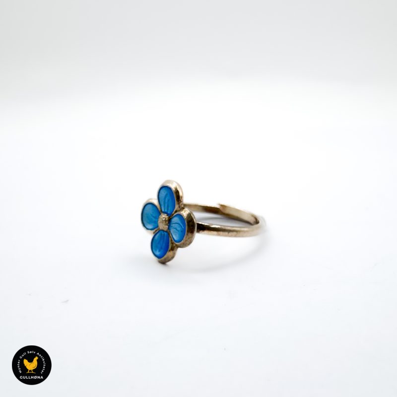 David Andersen Kikki Kval blåklokke vintage smykke ring emalje flora 3