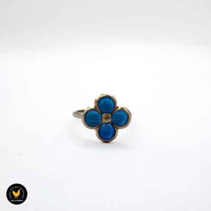 David Andersen Kikki Kval blåklokke vintage smykke ring emalje flora 3