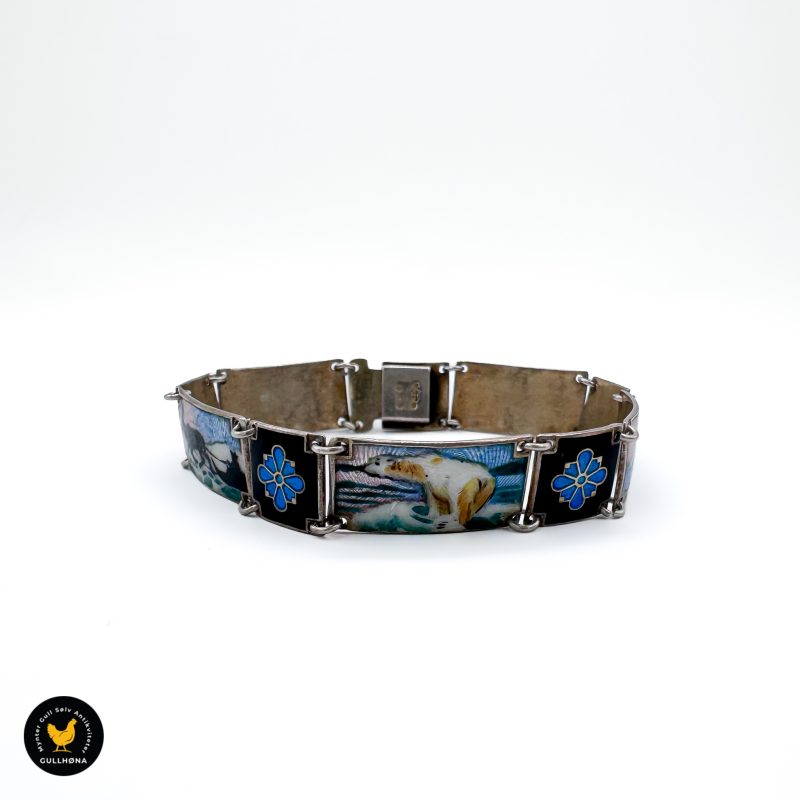 OXO Østrem vintage sølv emalje smykke armbånd 1