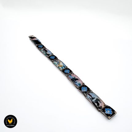 OXO Østrem vintage sølv emalje smykke armbånd 1