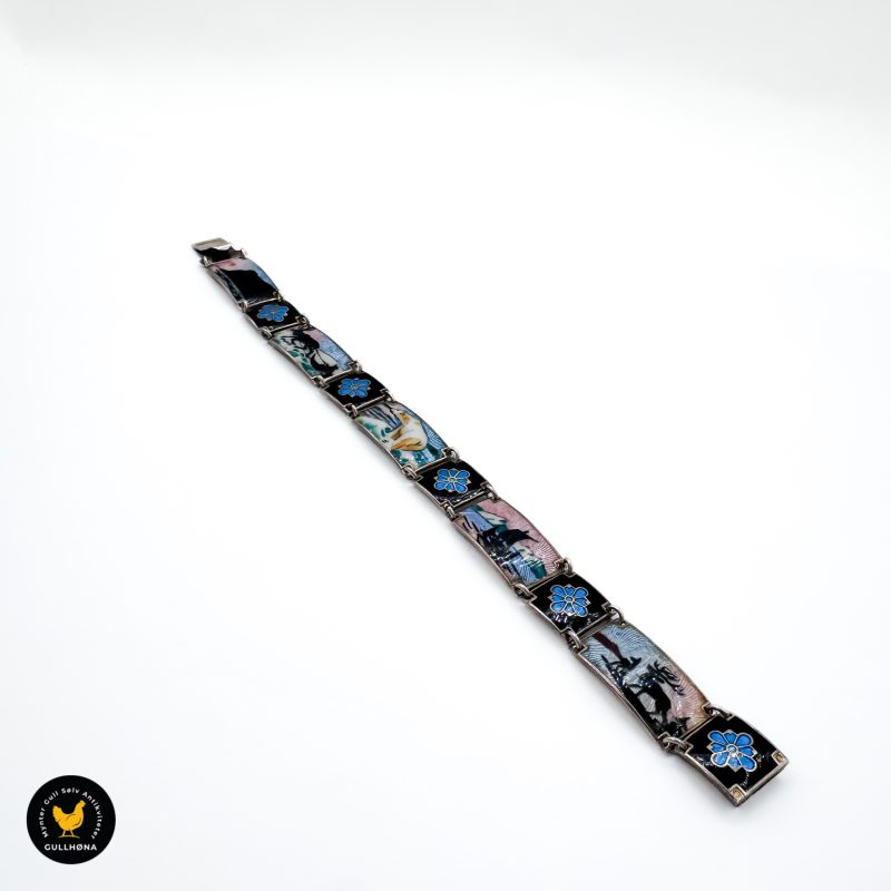 OXO Østrem vintage sølv emalje smykke armbånd 1