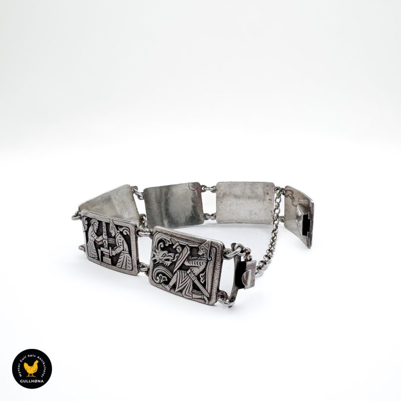 Nils Elvik eventyr sølv vintage armbånd 2