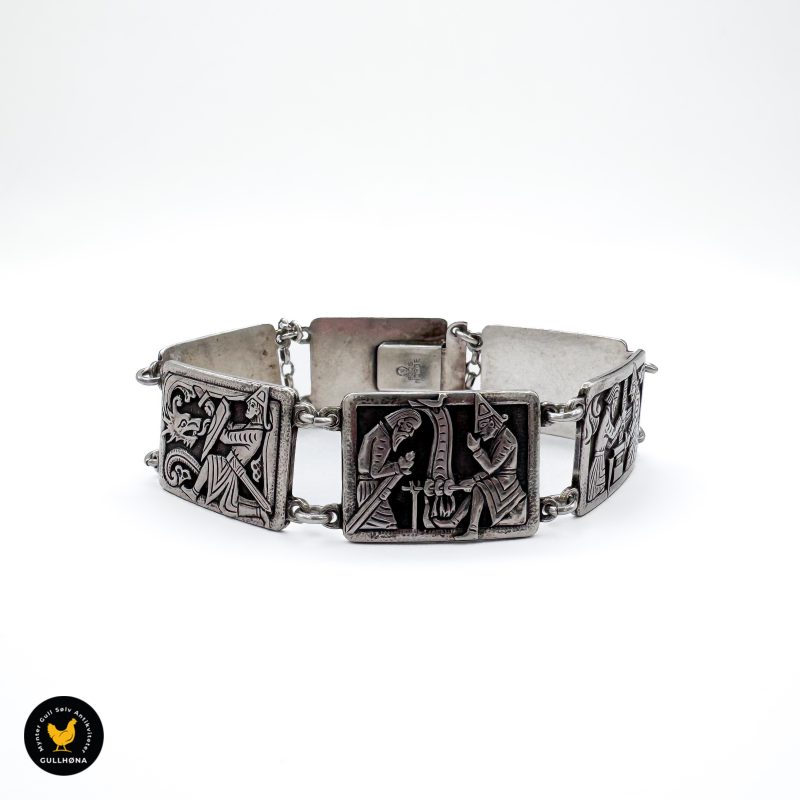 Nils Elvik eventyr sølv vintage armbånd 2